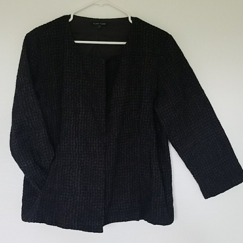 Eileen Fisher 100% cotton blazer open front